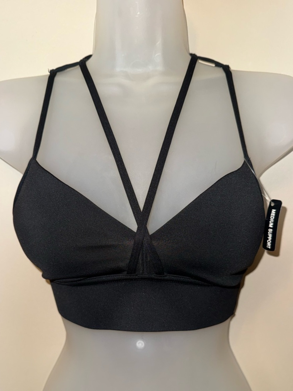 Reebok Black Strappy V-Front Sports Bralet